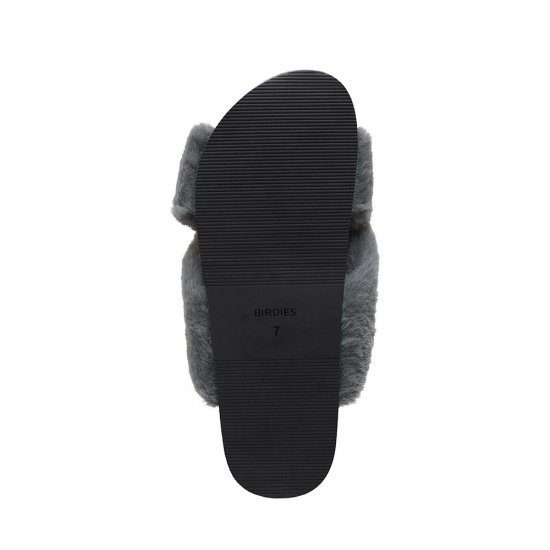 The Robin | Gray Faux Fur Women\'s Slide