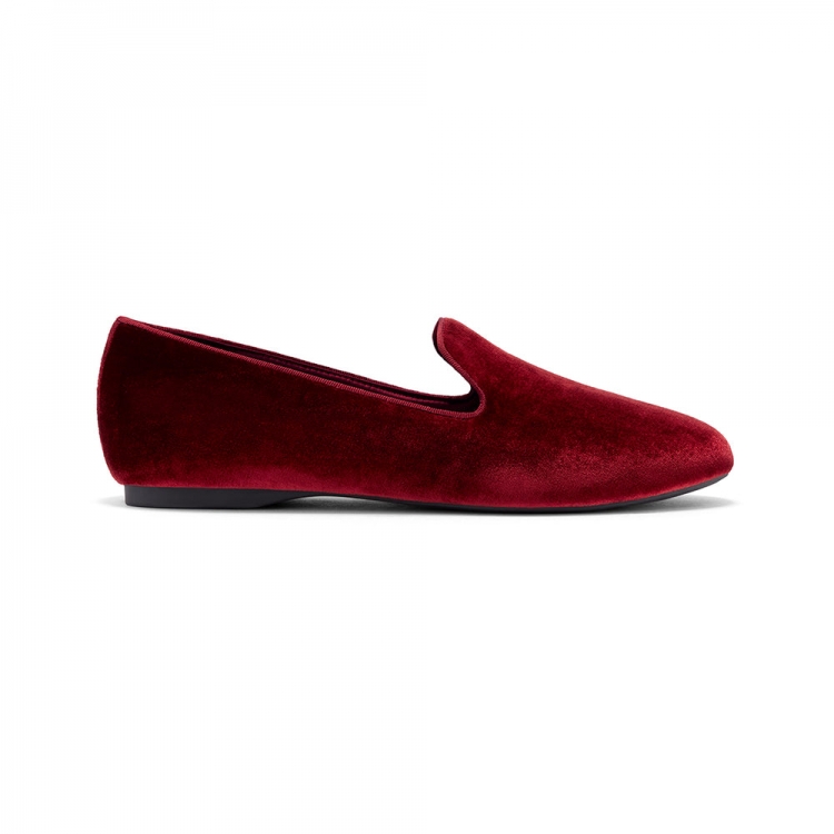 The Starling | Red Velvet Women's Flat - Click Image to Close