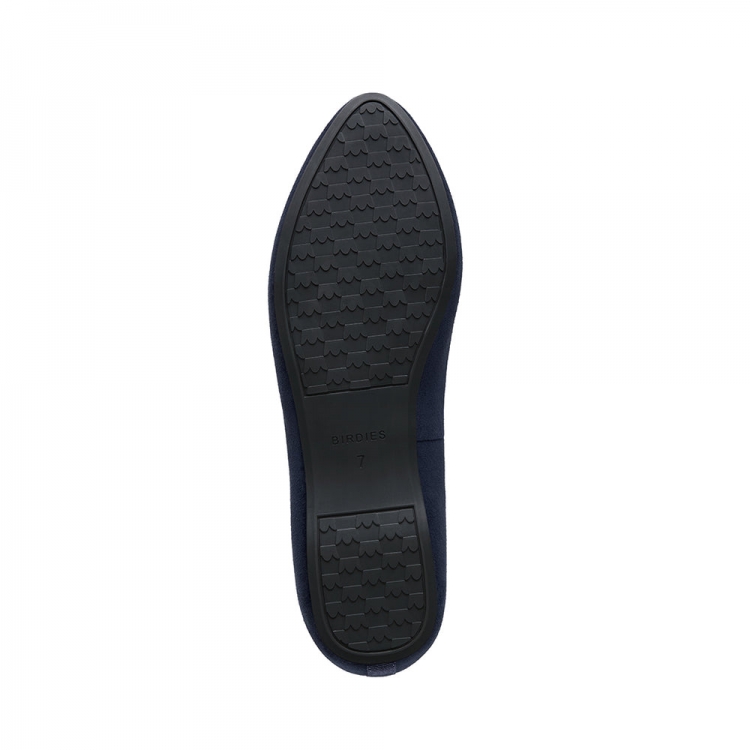 The Heron | Navy Suede Women's Flat - Click Image to Close
