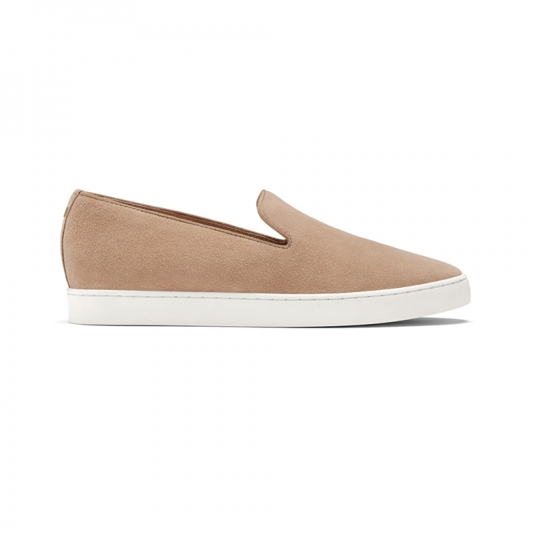 The Swift | Beige Leather Women's Sneaker - Click Image to Close