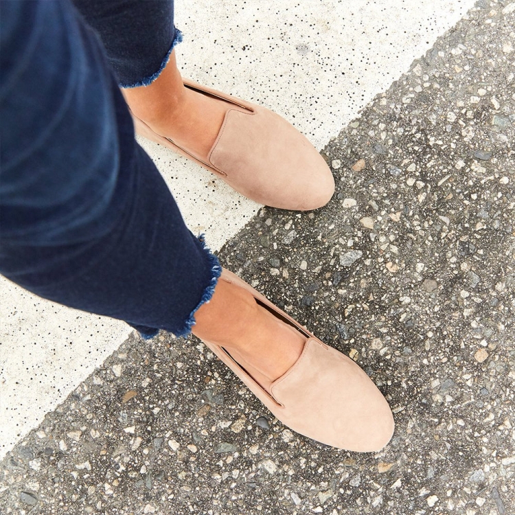 The Starling | Beige Suede Women's Flat - Click Image to Close