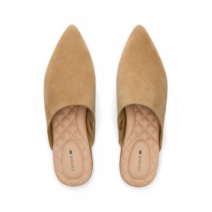 The Lark | Tan Suede Pointed Toe Women's Slide