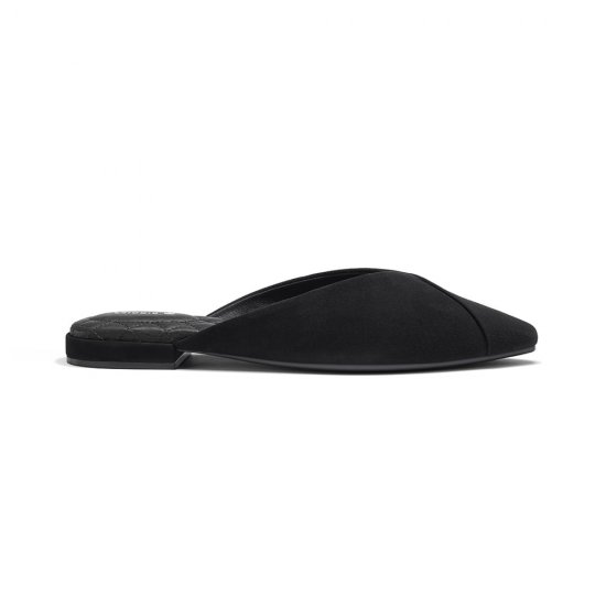 The Swan | Black Suede Women\'s Slide