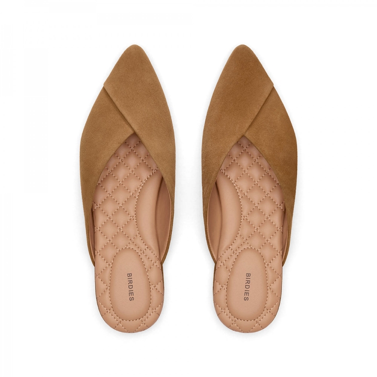 The Swan | Brown Suede Women's Slide - Click Image to Close