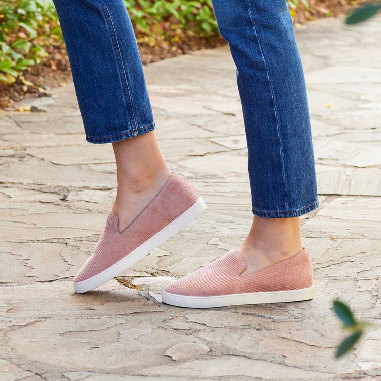 The Swift | Pink Corduroy Women's Sneaker - Click Image to Close