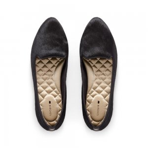 The Blackbird | Black Calf Hair Women's Flat