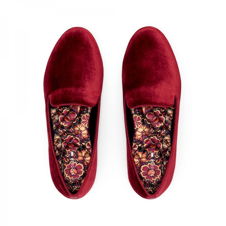 The Starling | Red Velvet Women's Flat - Click Image to Close