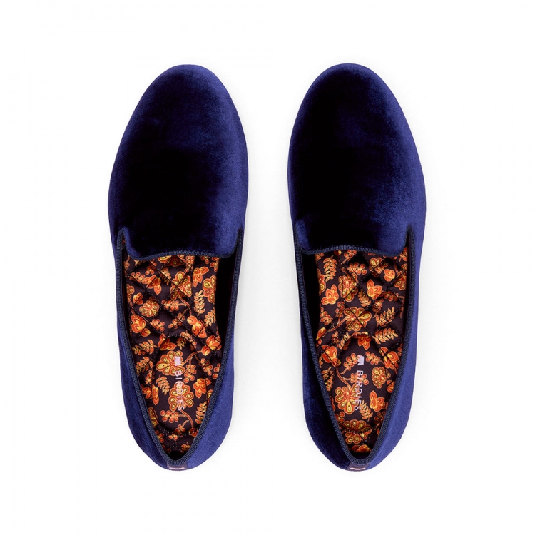 The Starling | Blue Velvet Women's Flat - Click Image to Close