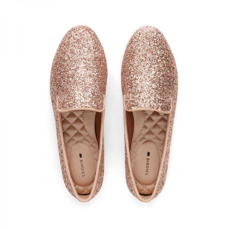 The Starling | Pink Glitter Women's Flat - Click Image to Close