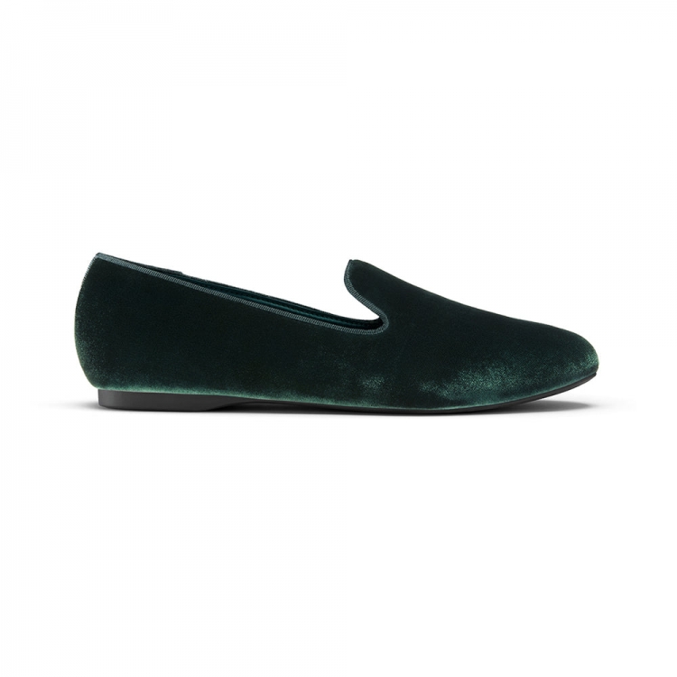The Starling | Green Velvet Women's Flat - Click Image to Close
