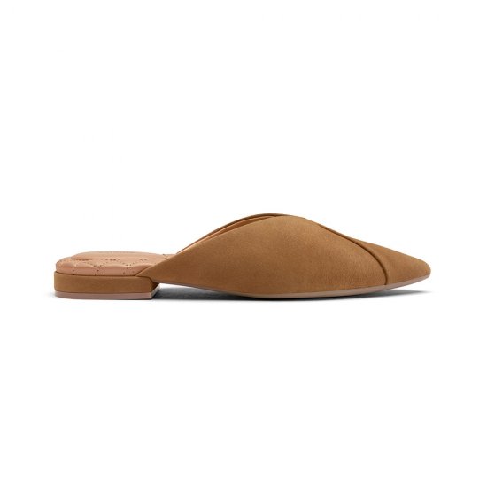 The Swan | Brown Suede Women\'s Slide