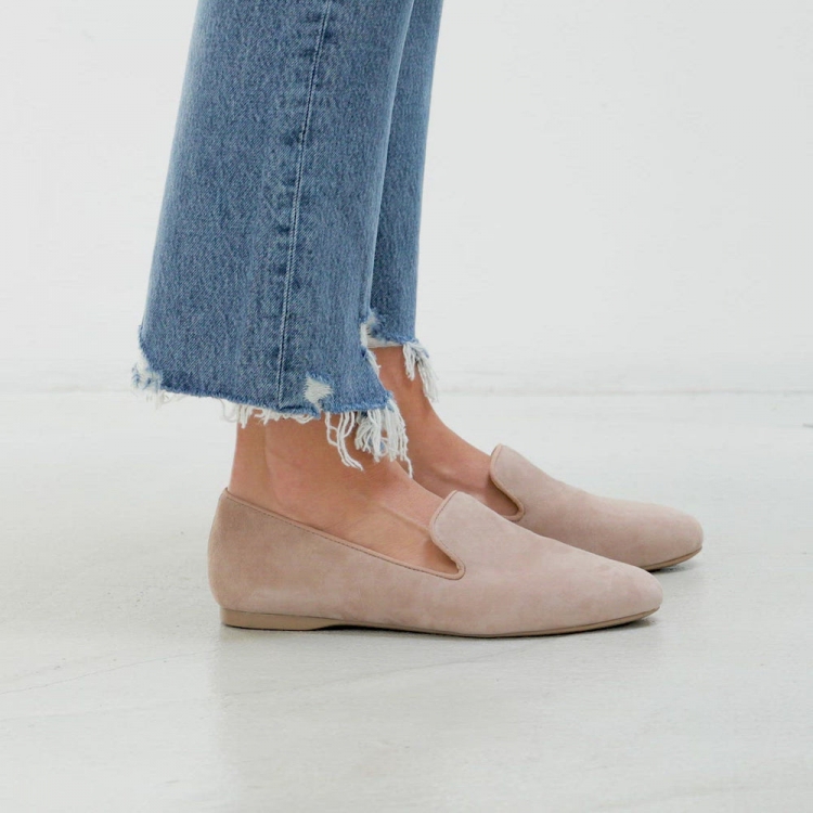 The Starling | Beige Suede Women's Flat - Click Image to Close