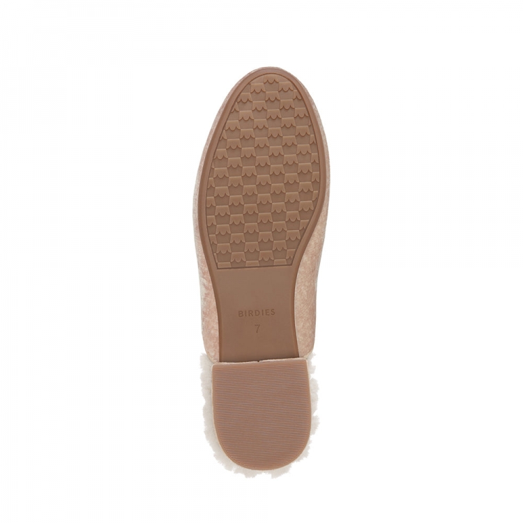 The Phoebe | Ivory/Cream Velvet Fur-Lined Women's Slide - Click Image to Close