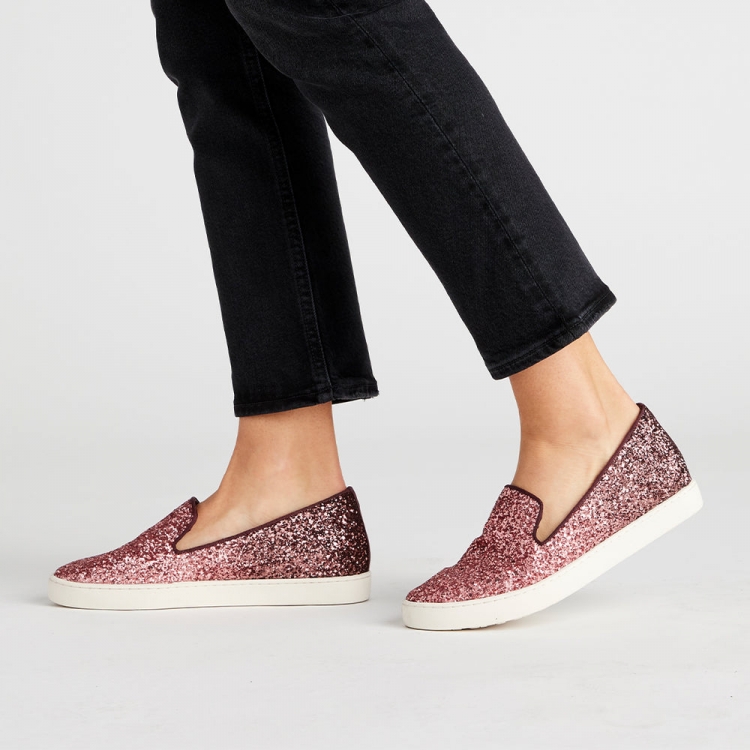 The Swift | Dark Pink Glitter Women's Sneaker - Click Image to Close