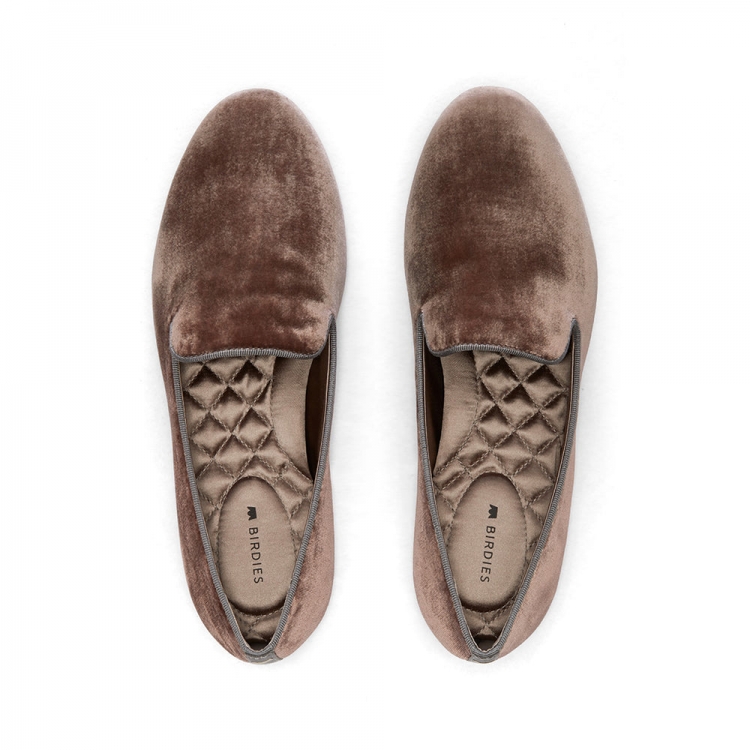 The Starling | Brown Velvet Women's Flat - Click Image to Close