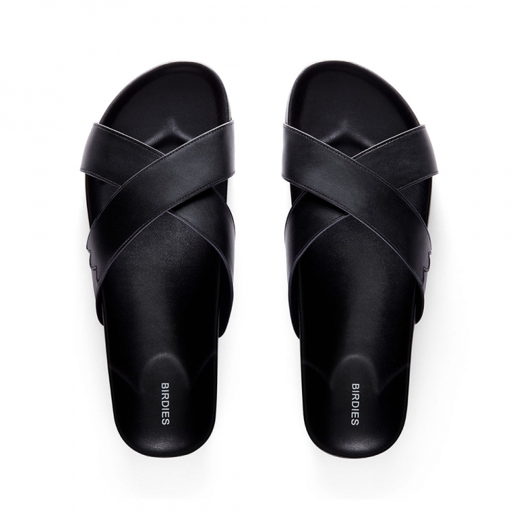 The Robin | Black Vegan Leather Women's Sandal - Click Image to Close