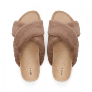 The Robin | Tan Faux Fur Women's Slide