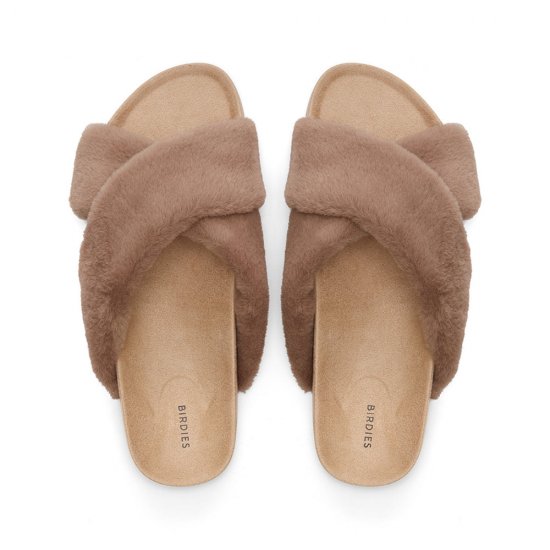 The Robin | Tan Faux Fur Women's Slide