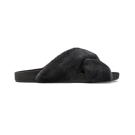 The Robin | Black Faux Fur Women\'s Slide