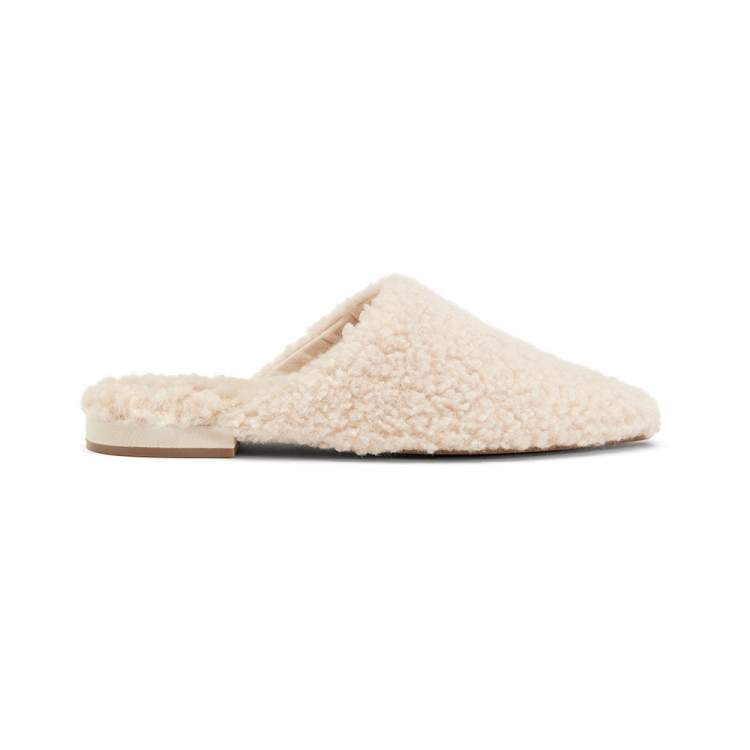The Lark | Ivory Faux Shearling Women's Slide - Click Image to Close