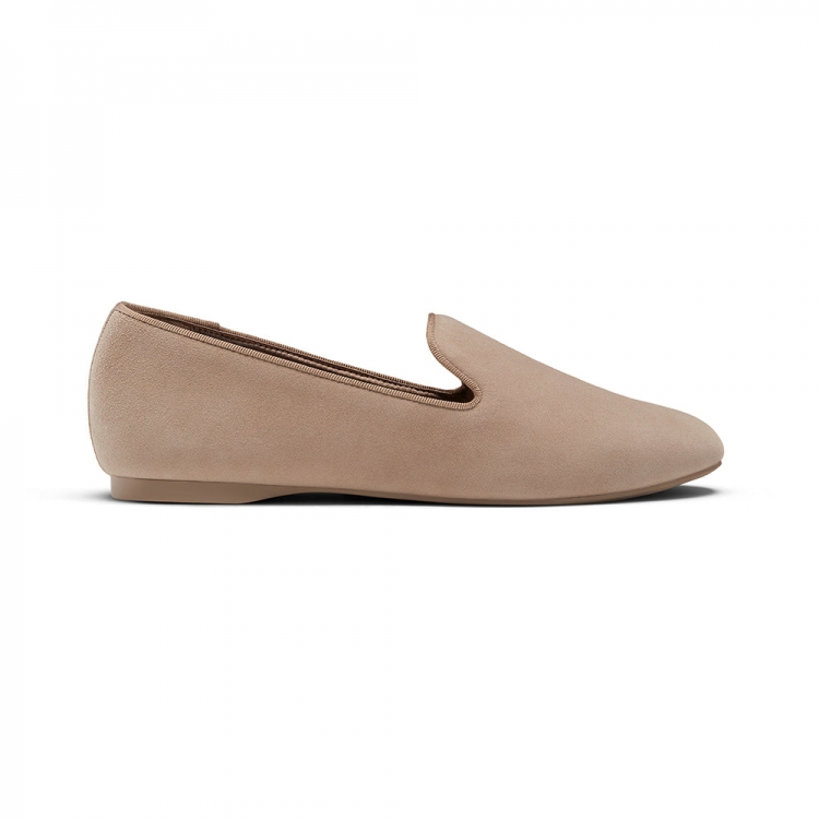 The Starling | Beige Suede Women's Flat - Click Image to Close