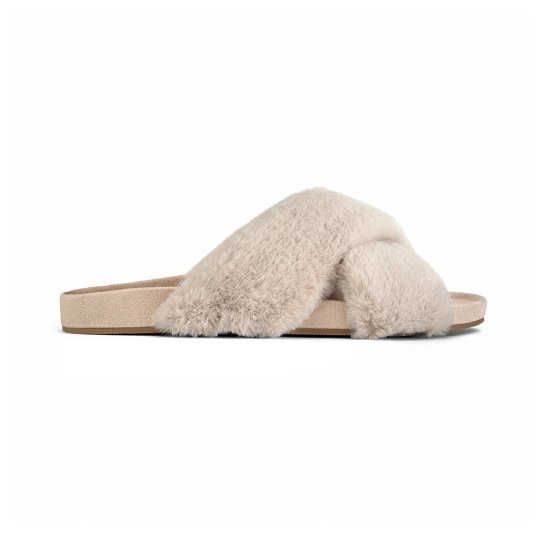 The Robin | Cream Faux Fur Women\'s Slide