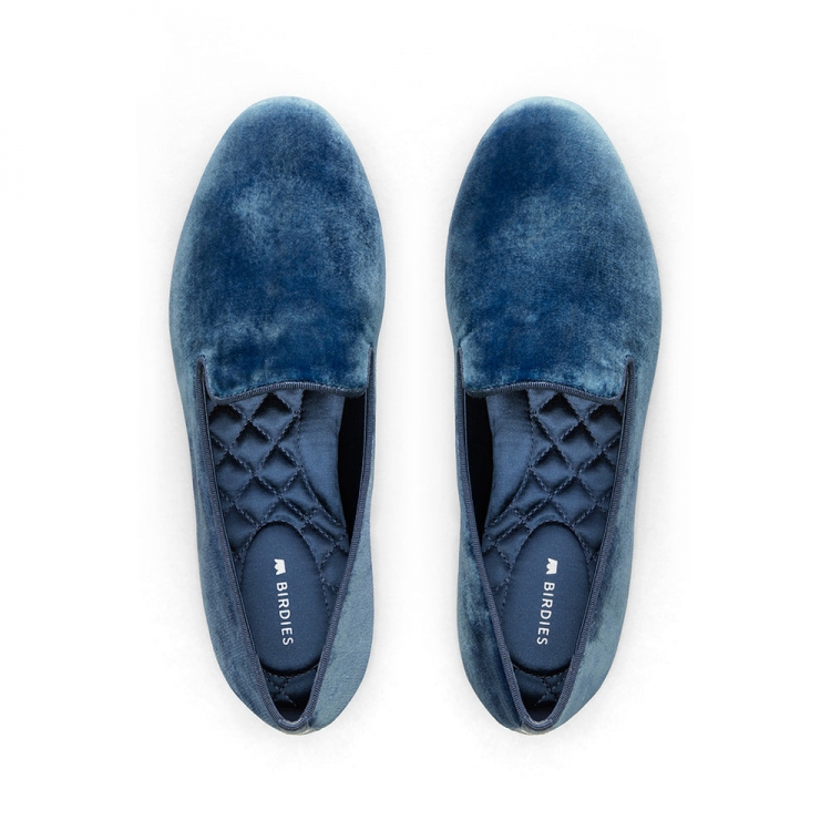 The Starling | Blue Velvet Women's Flat - Click Image to Close