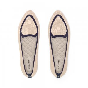 The Blackbird | White Washable Engineered Knit Women's Flat | Bir??