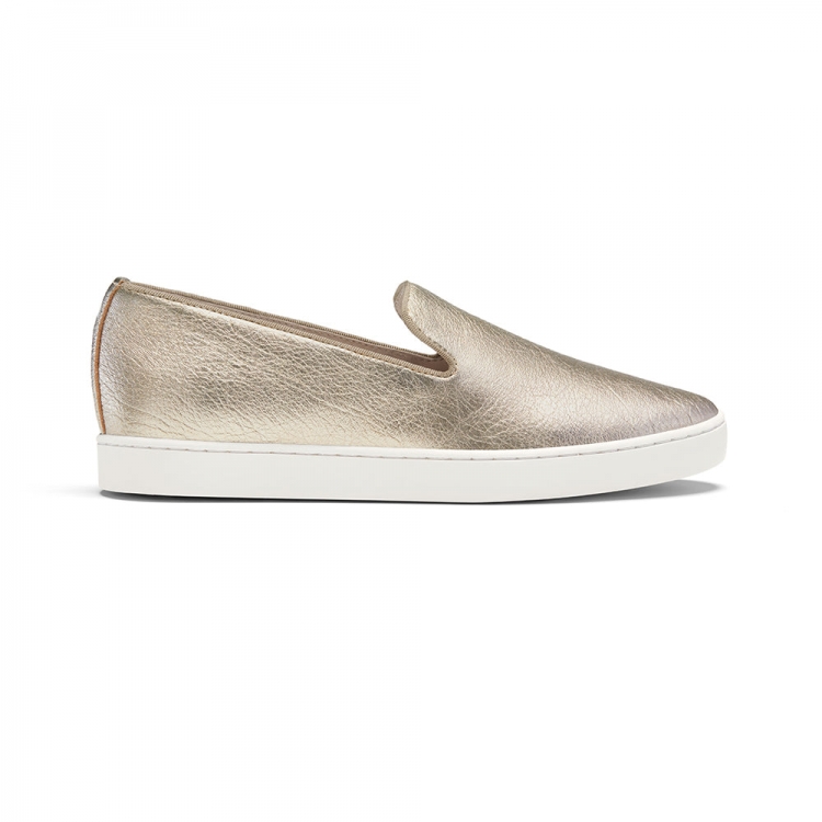 The Swift | Gold Leather Women's Sneaker - Click Image to Close