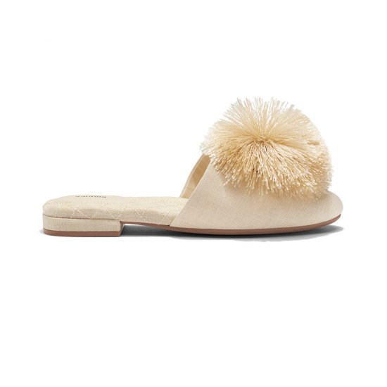 The Songbird | Vegan Cream Linen Women\'s Slide