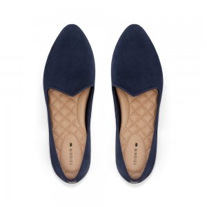 The Heron | Navy Suede Women's Flat