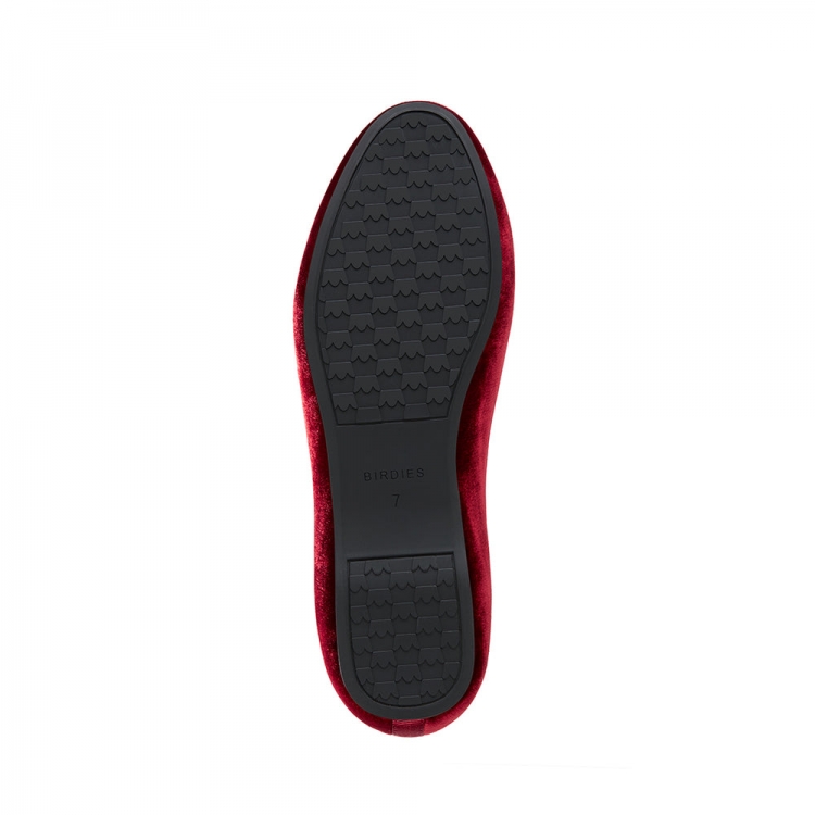 The Starling | Red Velvet Women's Flat - Click Image to Close