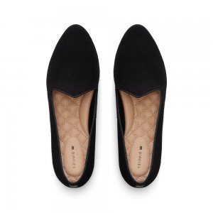 The Heron | Black Suede Women's Flat