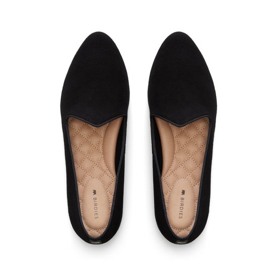 The Heron | Black Suede Women's Flat