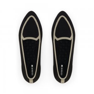 The Blackbird | Black Washable Engineered Knit Women's Flat