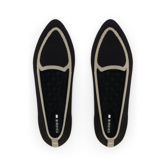 The Blackbird | Black Washable Engineered Knit Women's Flat