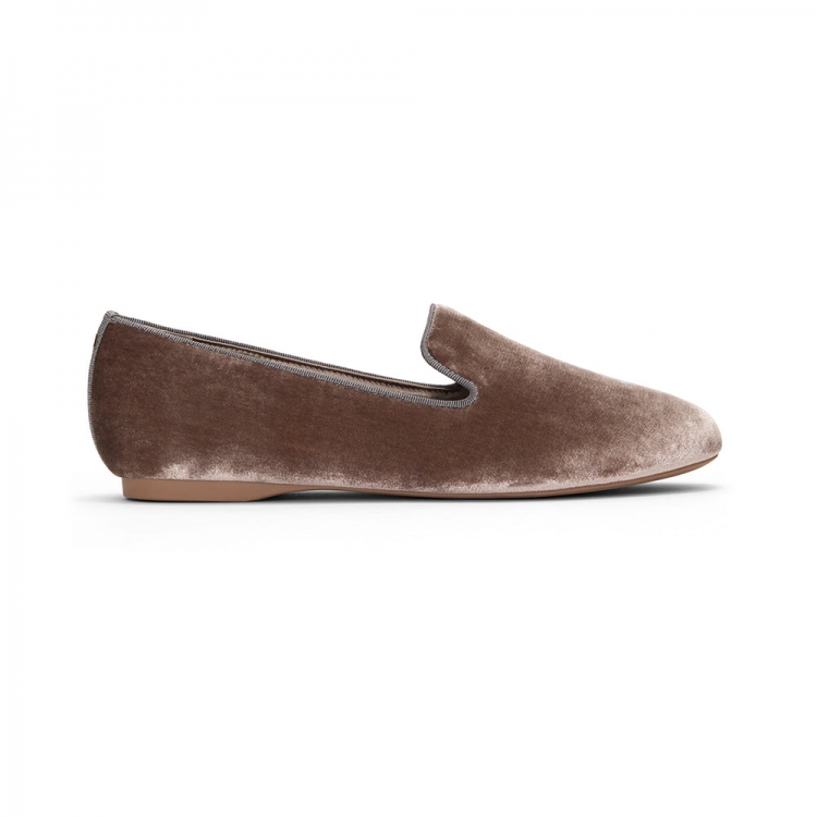 The Starling | Brown Velvet Women's Flat - Click Image to Close