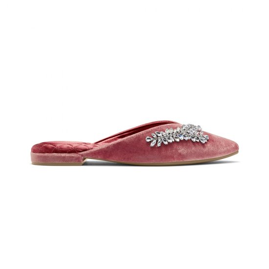 The Swan | Jeweled Pink Velvet Women\'s Slide