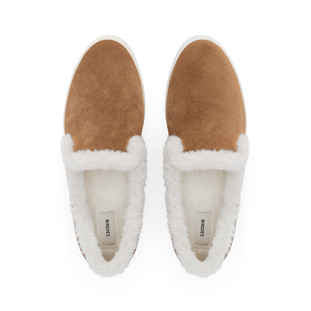 The Swift | Brown Suede Faux Fur Women's Sneaker