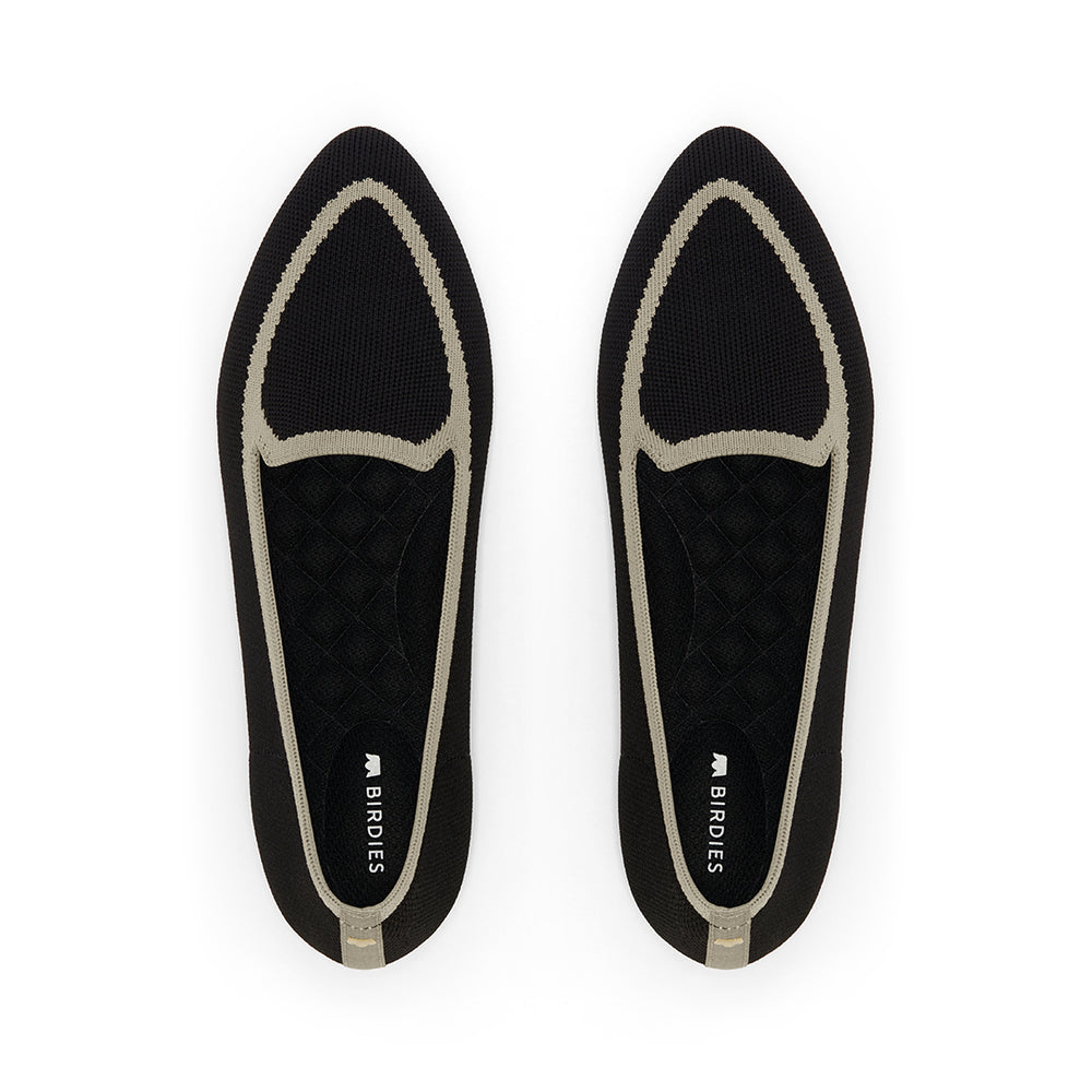 The Blackbird | Black Washable Engineered Knit Women's Flat