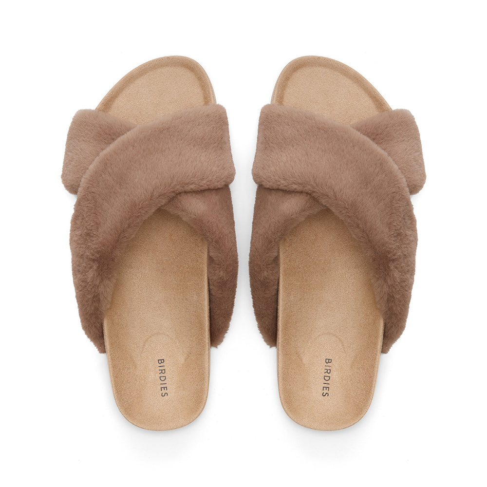 The Robin | Tan Faux Fur Women's Slide