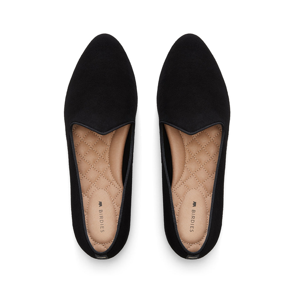 The Heron | Black Suede Women's Flat