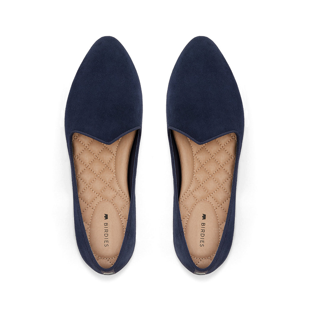 The Heron | Navy Suede Women's Flat