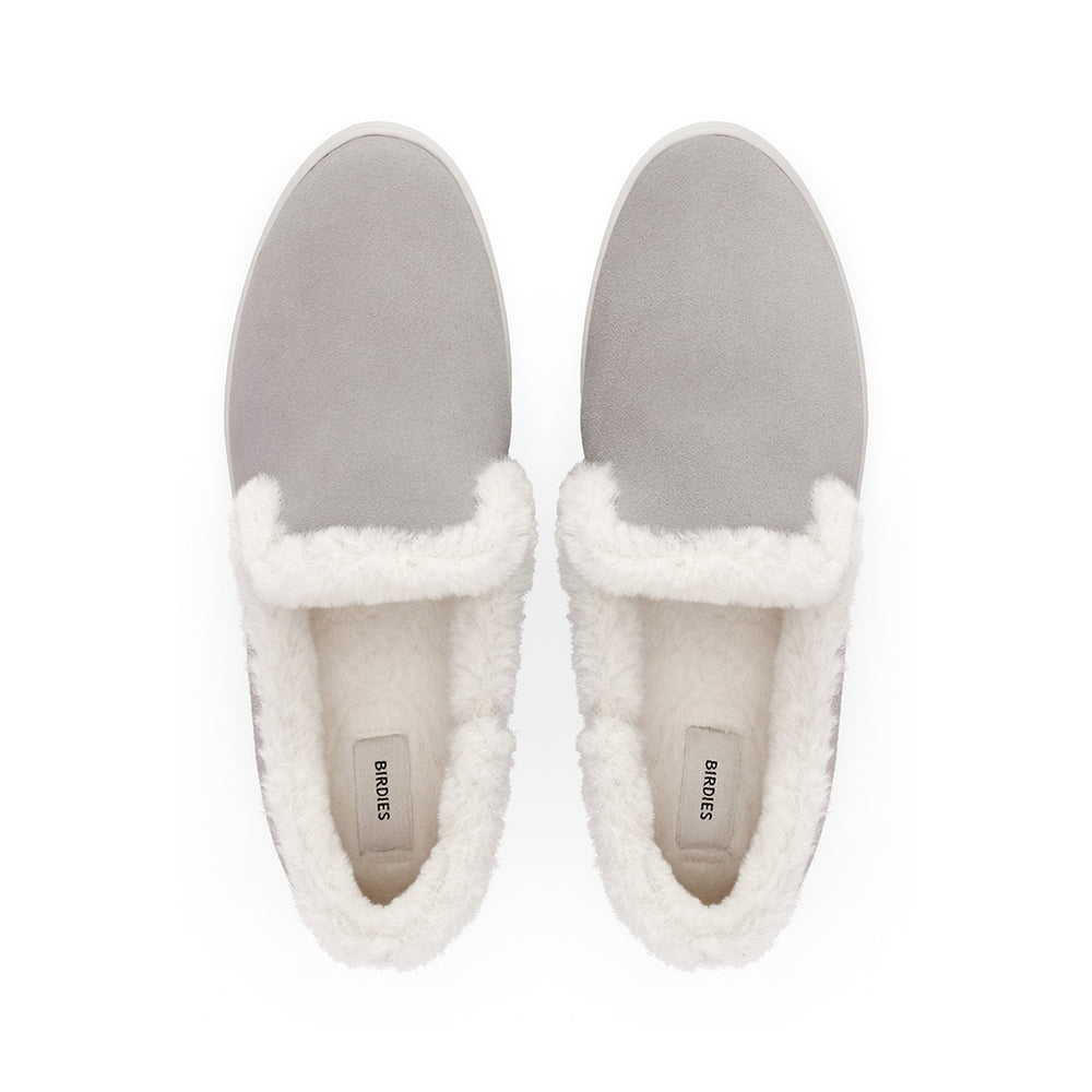 The Swift | Gray Suede Faux Fur Women's Sneaker