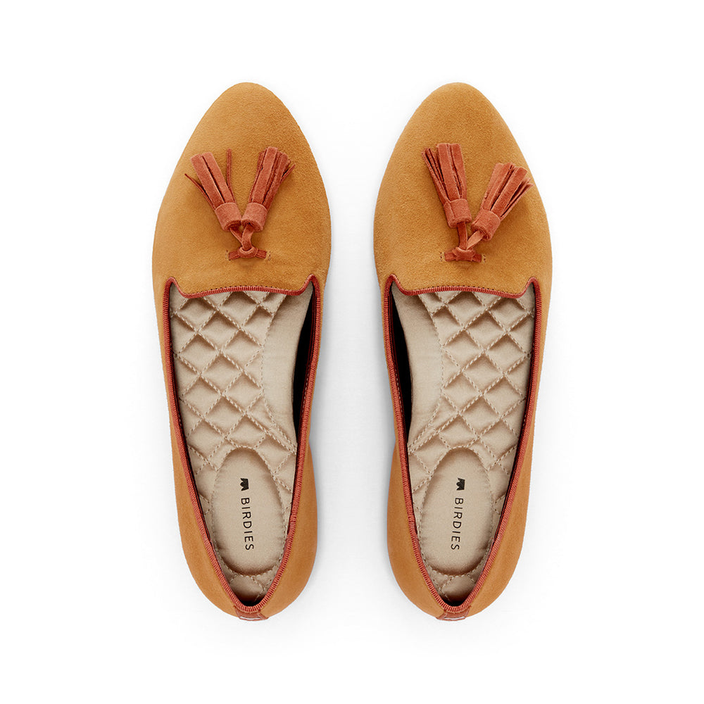 The Blackbird | Tan Suede Tassel Women's Flat